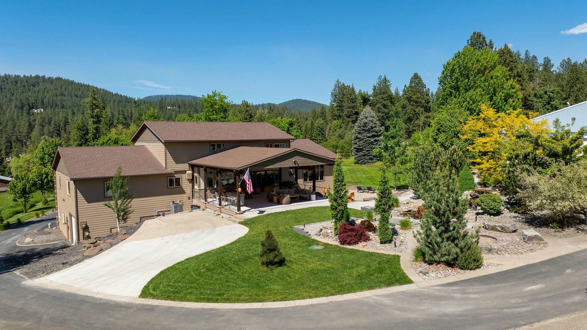 Maintained lawn across a large residential property in Coeur d'Alene