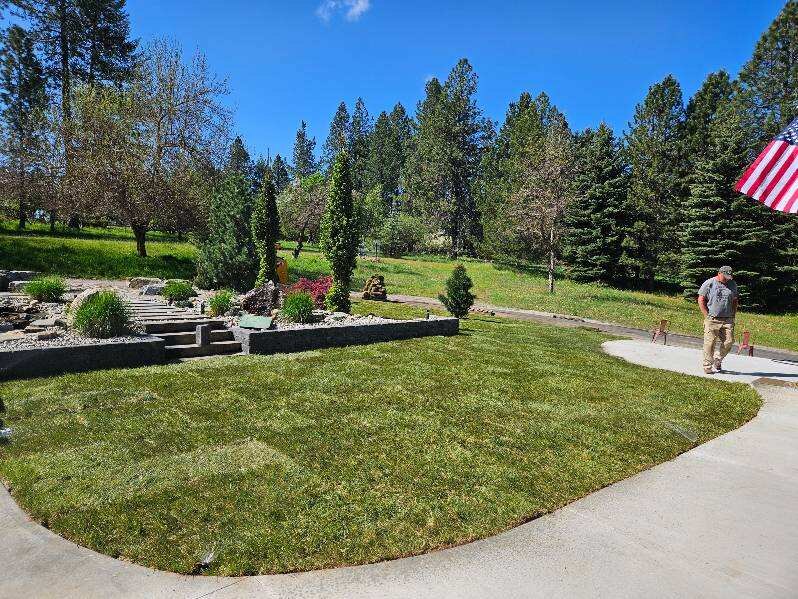 Completed lawn installation and property improvement in Coeur d'Alene